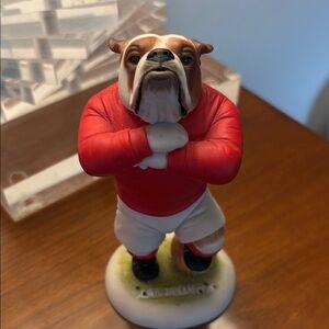 Red Bulldog Figurine Footballer